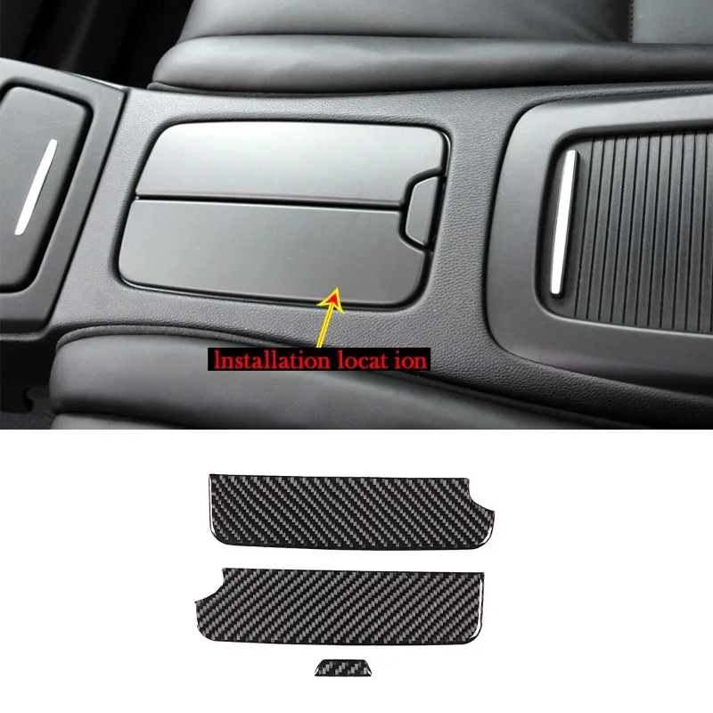 

3pcs Soft Carbon Fiber Rear Armrest Panel Trim Cover Sticker For 2007-2013 BMW M3 E92 Car Interior Decoration Accessories