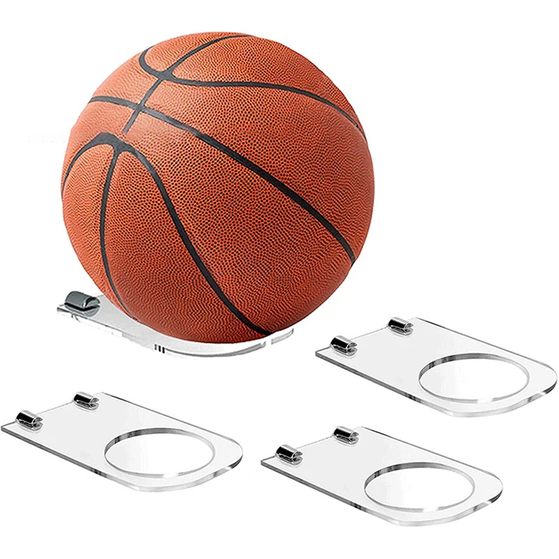 Acrylic FootBall Display Stand Basketball Wall Mount Ball Support Bracket Holds for Volleyball Soccer Balls Display Stand Holder