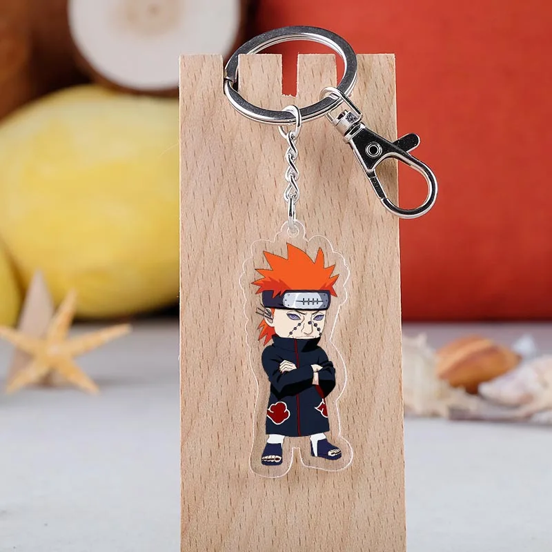 Anime naruto chaveiro akatsuki membro pein claro acrílico pingente máscara naruto dos desenhos animados sasuke uchiha 2d chaveiro meninos meninas presentes
