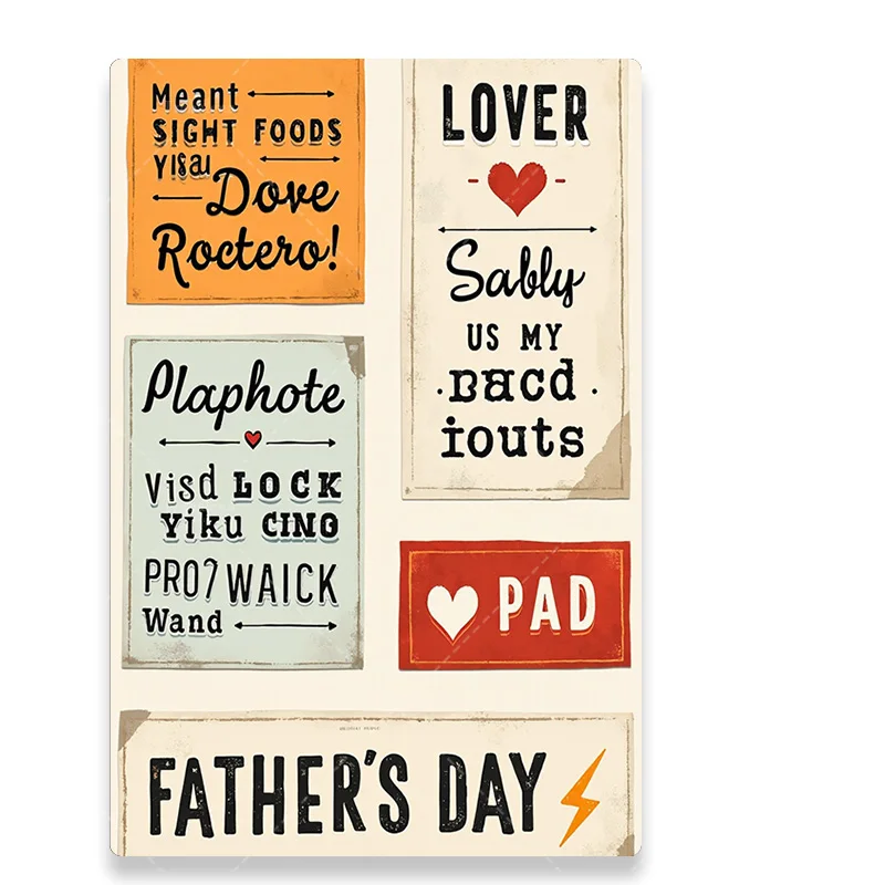 قطعة واحدة من نسيج الحائط "نسيج حائط لعيد الأب على الطراز القديم - ديكور منزلي للطباعة العتيقة"