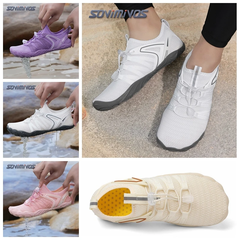 Men Women Water Shoes Upstream Wading Swimming Barefoot Five Fingers Aqua Shoes Colorful Beach Seaside Light Unisex Sneakers New