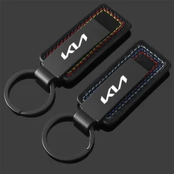 Alloy Leather Car Keychain Key Ring Fashion Gift For KIA Sportage Ceed Sorento Cerato Optima Picanto Rio Soul Stonic Accessories