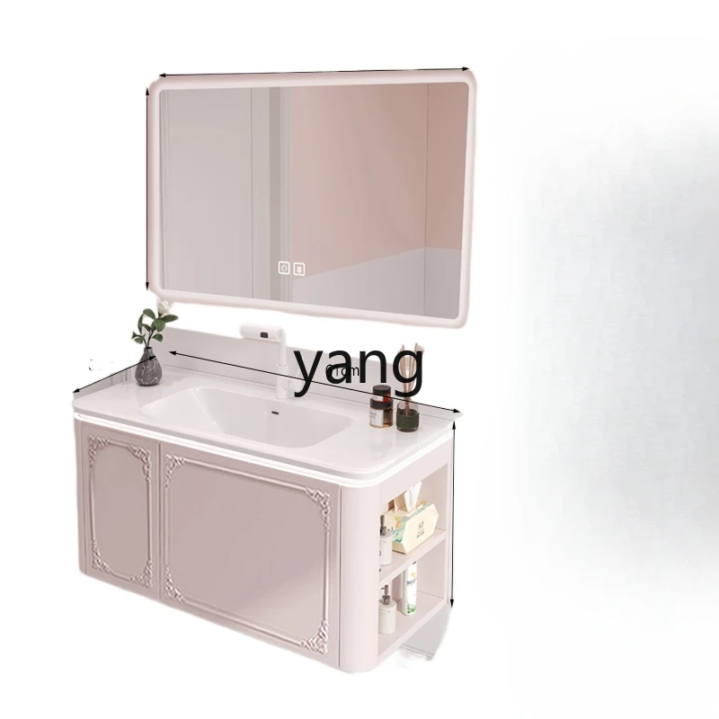 Yjq Carved Bathroom Cabinet Ceramic Whole Washbin Bathroom Bathroom Wash Basin Assemblage Zone Side Cabinet