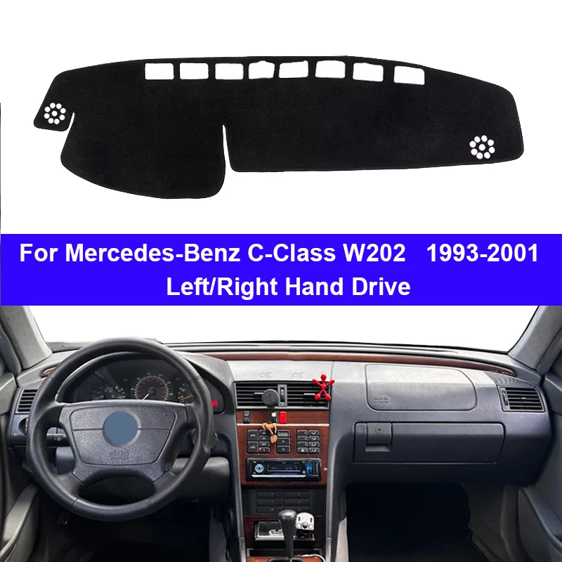 Auto Auto Anti-UV Dashboard Abdeckung Mittelkonsole Dash Matte Schutz Pad Für Mercedes-Benz C-Klasse AMG W202 1993-1999 2000 2001