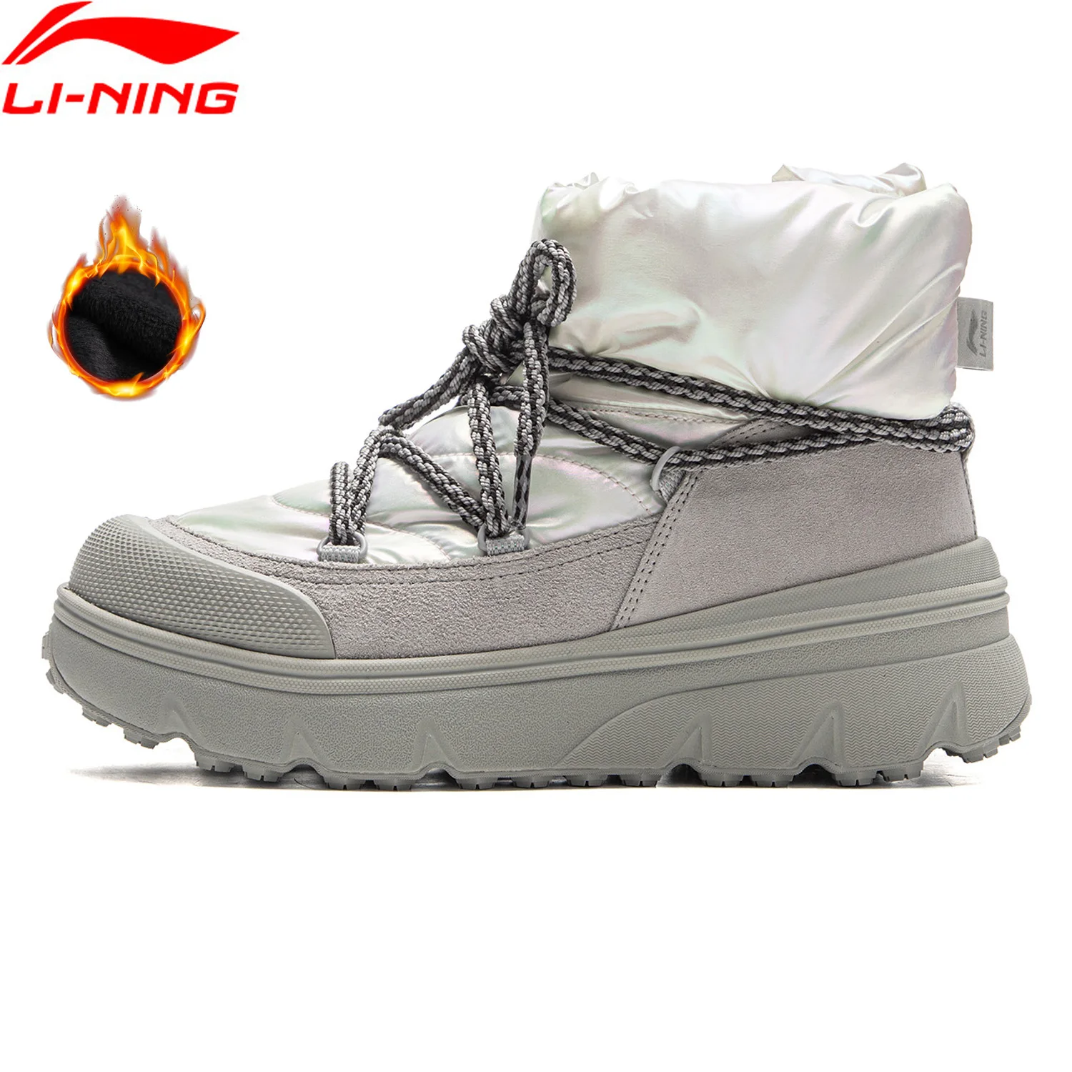 

Женские ботинки MIA Li-Ning WMNS, обувь для образа жизни, флисовая зимняя теплая классическая повседневная обувь, зимние ботинки с подкладкой AGCV388