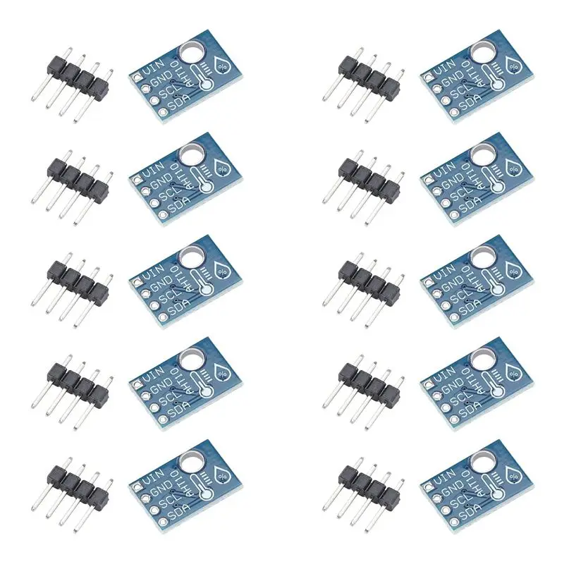 Professional 10PCS AHT10 High Precision Digital Temperature And Humidity Sensor Measurement Module I2C Communication Replace SHT