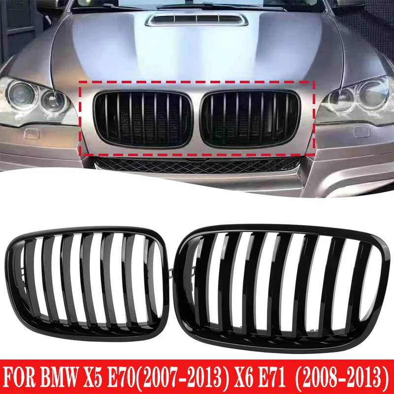 Fit For BMW X5 X6 E70 E71 2007-2013 Rhyming Front Kidney Grille Sport Racing Intake Grill 51137157687 51137305589 51137185223