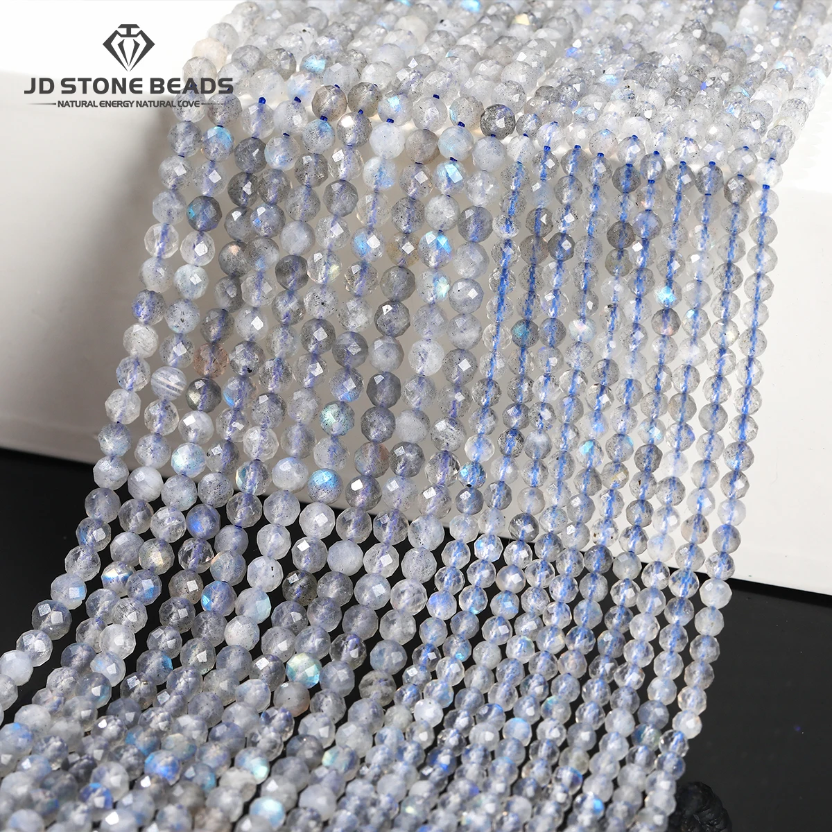 Natural Faceted Gray Moonstone Labradorite Bead 2 3 4mm Loose Spacer Bead for Jewelry Making Diy Necklace Bracelet Accessory