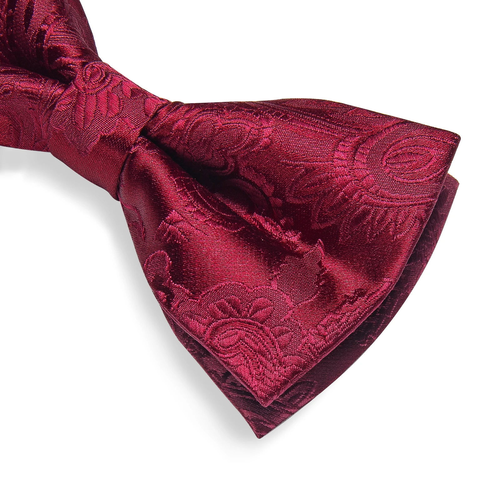 Hochzeitsfliege für Herren, klassisch rot, vorgebundene Fliege, Manschettenknöpfe, Ansteckblume, Set für Partys, Schmetterlingsknoten, Geschenk, Herren-Accessoires – Detail 8