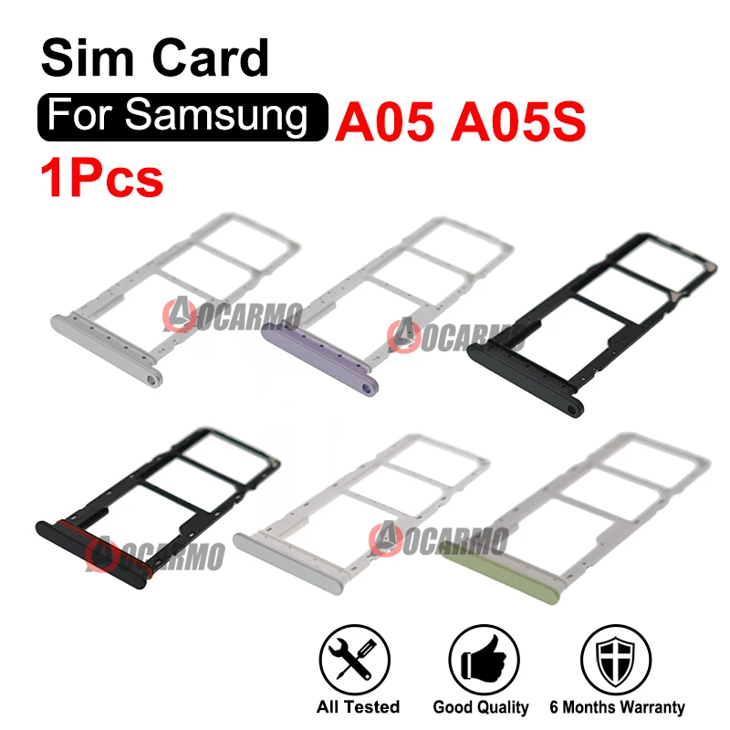 1Pcs Sim Tray For Samsung Galaxy A05 A05S Sim Card Holder Slot Replacement Parts