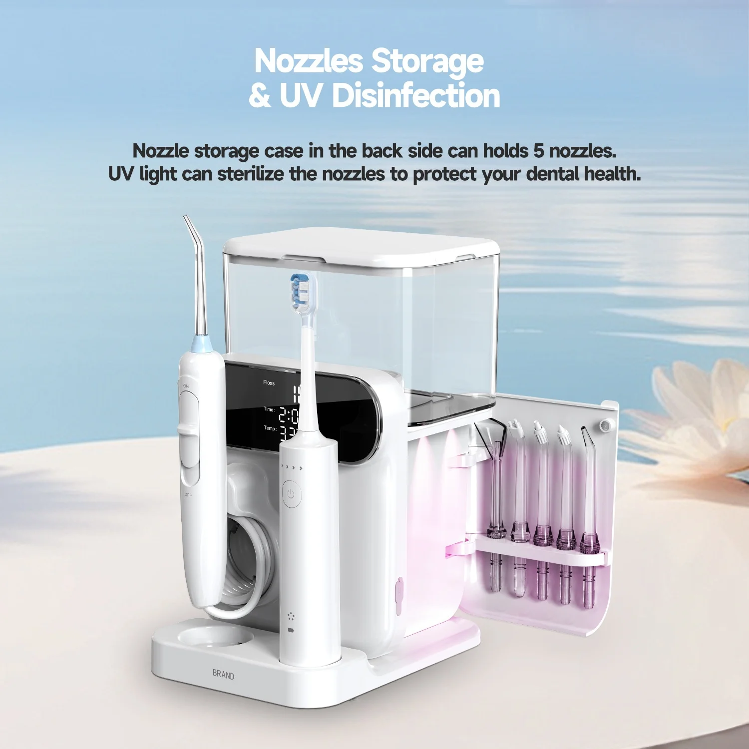 Multi Functional 2 in 1 Plastic  Care Kit Electric Toothbrush & Flosser for Effective Oral Cleaning