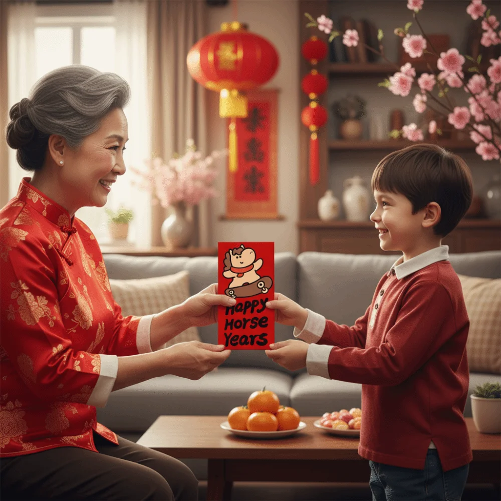 30 pieces Chinese Style 2026 Horse Year Red Envelope Cute Large Capacity New Year Money Envelope Bless Words Paper Red Pocket