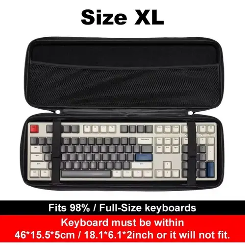 Imagen 1 del producto Nuevo estuche para teclado mecánico 2025, bolsa de almacenamiento a prueba de polvo, resistente al agua, carcasa dura EVA para teclados 61/68/75% TKL/tamaño completo