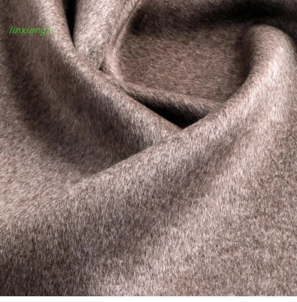 Full yak velvet double-sided tweed coat fabric, natural solid color dye-free luxury high-end clothing fabric.