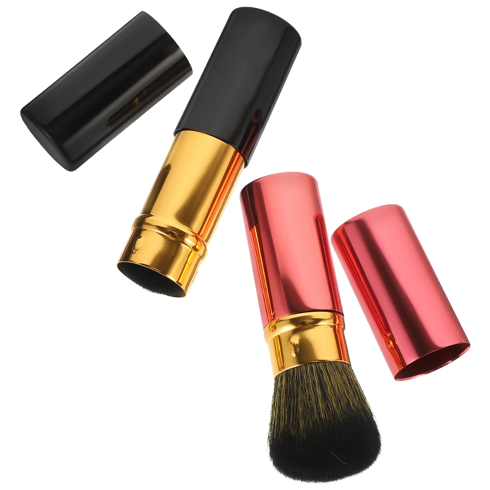 2 قطعة فرشاة أحمر الخدود النساء ماكياج فرش المحمولة تلسكوبي مسحوق تمييز فرش أدوات صغيرة لمكياج الوجه #5