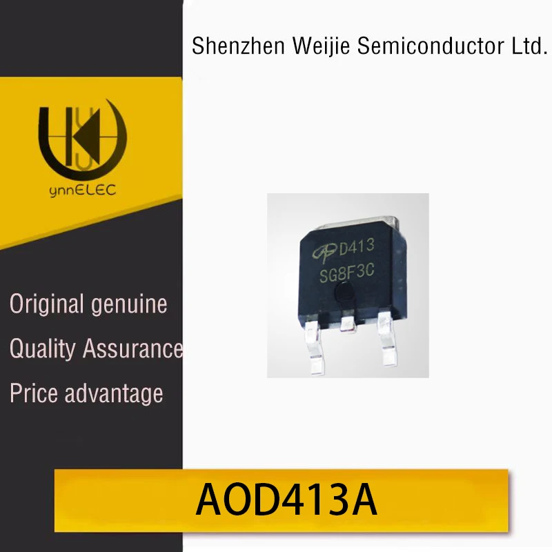 Brand New Original AOD413A D413A -12A/-40V TO252 P-Channel MOSFET Field Effect Transistor Chip