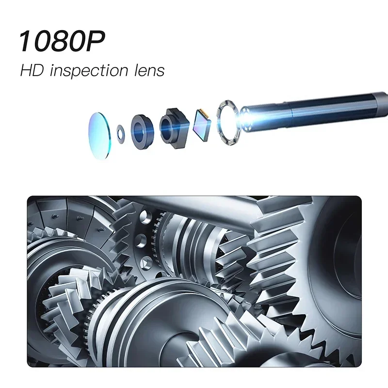 産業用内視鏡カメラ,1080インチ,2.4インチ,2.8インチ,IPS,100メートルケーブル,パイプ,下水道ボアスコープ,6 LED