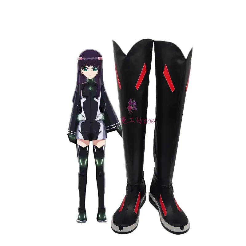 

Twin Star Exorcists Adashino Benio Cosplay Costume Shoes Handmade Faux Leather Boots Carnival Halloween Boots