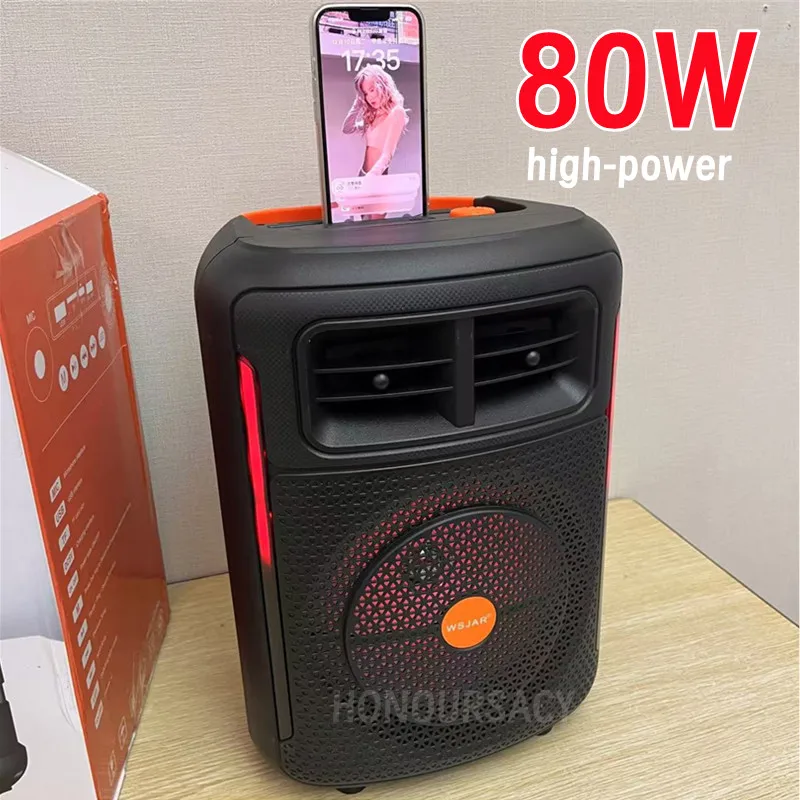 High Power Home Karaoke Partybox Wireless Bluetooth Speakers Outdooor Heavy Bass Subwoofer Portable Soundbar RGB Lights Column