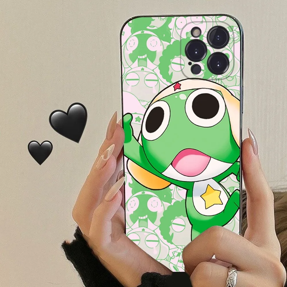 Cartoon Keroro Gunsou Frog Phone Case For iPhone 15 14 13 12 Mini 11 Pro XS Max X XR SE 6 7 8 Plus Soft Silicone Cover