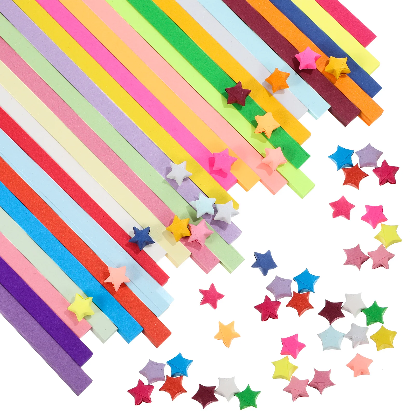 

2700 Sheets Star Paper Making Colorful Colored DIY Origami Folding Stars and Stripes