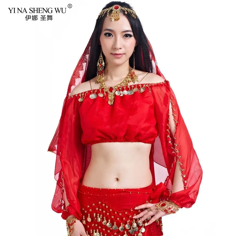 Belly เต้นรํา Dancewear Top Bra Lady ผู้หญิงเซ็กซี่ Belly Dance Tops เลื่อมอุปกรณ์เสริม off-the-shoulder bellydance เครื่องแต่งกาย Tops
