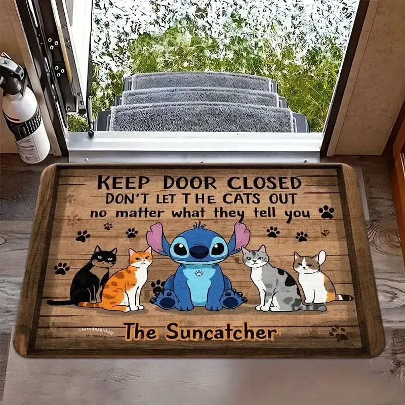 MINISIO-alfombra con estampado de dicjos animados de Disney Stitch، decoración para sala de estar، dormitorio، Picnic، Campam