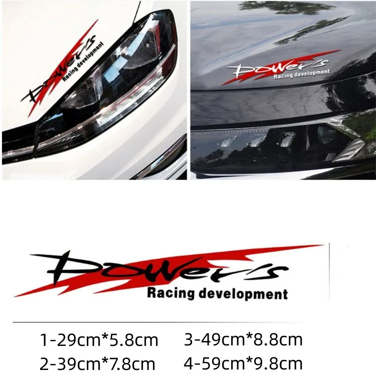 29-59CM Car Stickers Powers Racing Development Reflective Decoration For Toyota Hood Headlights Door Trunk Bumper AutoTuning H20