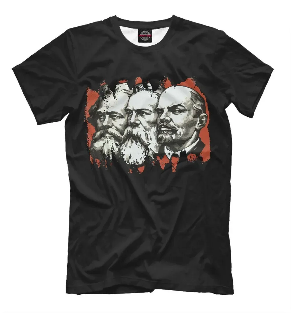 Lenin Marx Engels New T-Shirt Ussr Soviet Union Retro Russia Moscow Hot Selling Top Fitness Clothing Tops Male Print Tee Shirt