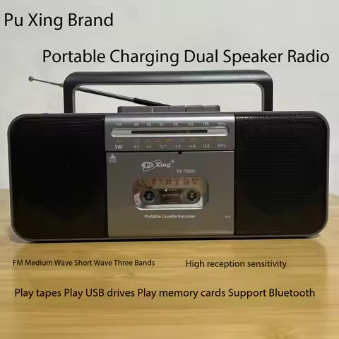 NEW PX-700BT Portable Old Auto Stop USB Radio Stereo Cassette Recorders Player Built in Bluetooth Speaker AM/FM/SW 3 Band Radio