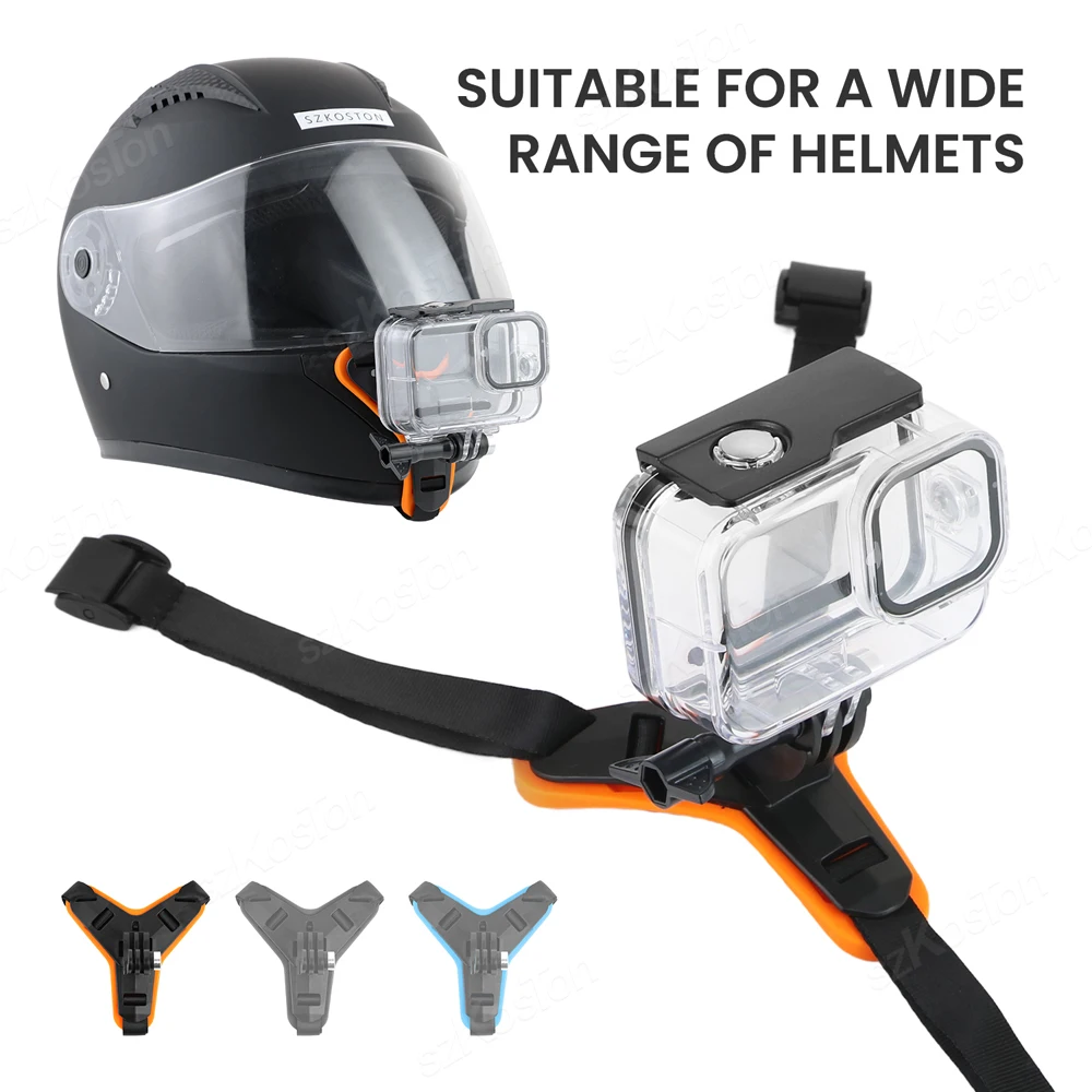 Helm Anti Slip, dudukan kamera aksi, tali dagu untuk GoPro 12 11 10 9 8 Insta360 X3