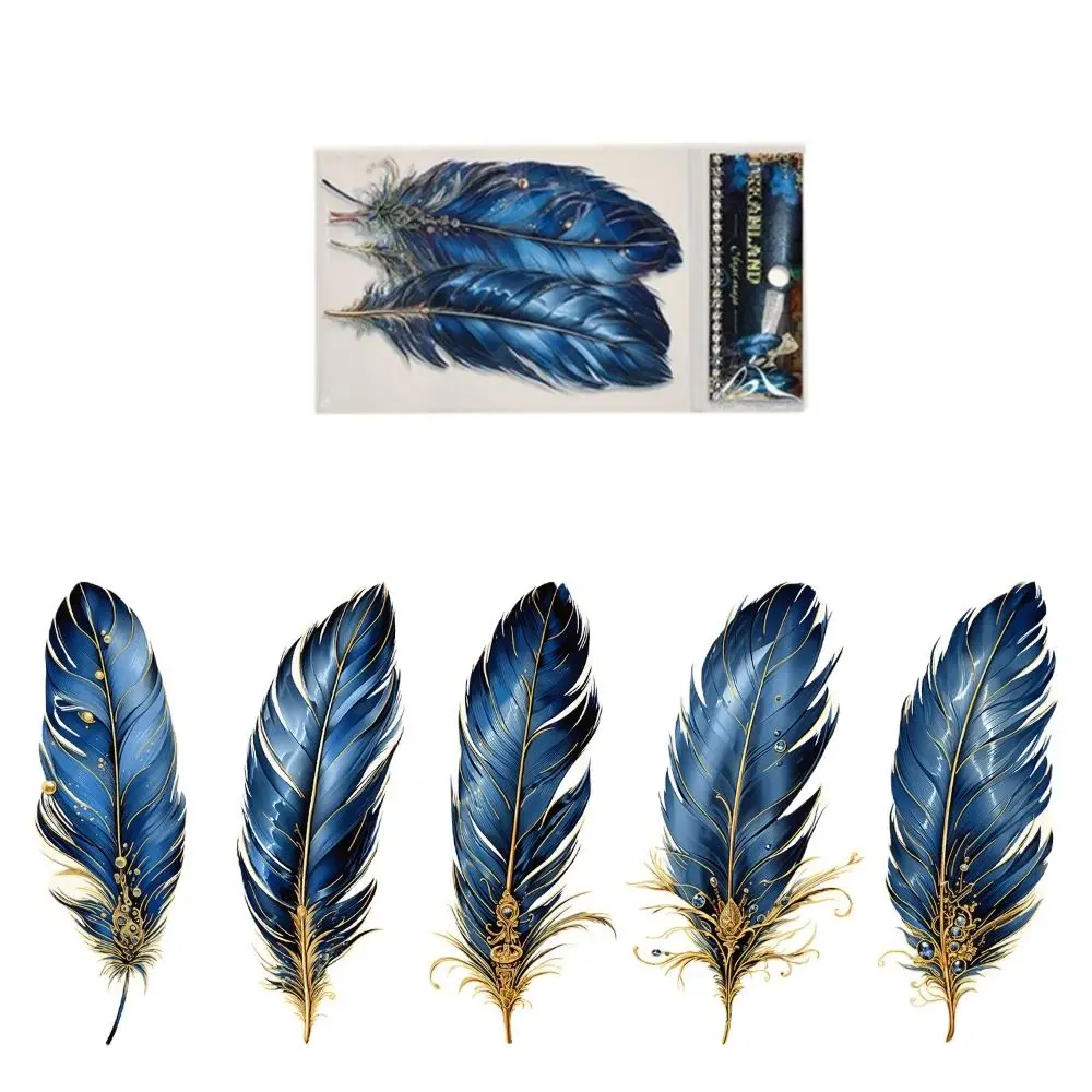 Наклейка-перо для домашних животных, ретро, позолоченные ПЕРЬЯ, наклейка для руководства, водостойкая самоклеящаяся декоративная наклейка «сделай сам»