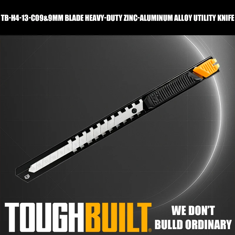 

ToughBuilt TB-H4-13-C09 9mm Blade Heavy-Duty Zinc-Aluminum Alloy Utility Knife Power Tool Accessories