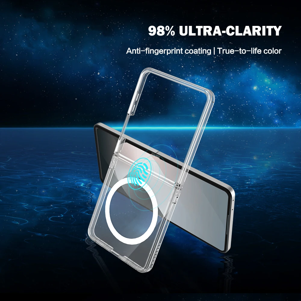 Für Samsung Galaxy Z Flip 8 Hülle Magnetische Hartabdeckung TPU+PC Klare Sturzsichere Handyhülle Für Samsung Galaxy Z Flip 8 – Detail 7