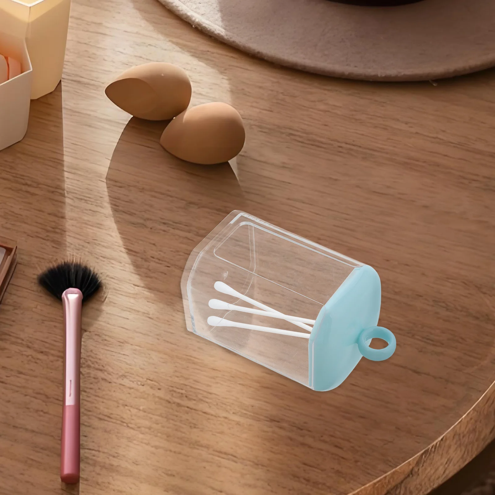 

Multifunctional Storage Box For Cotton Pads Organizer With Lid Round Travel Container Desktop Bathroom