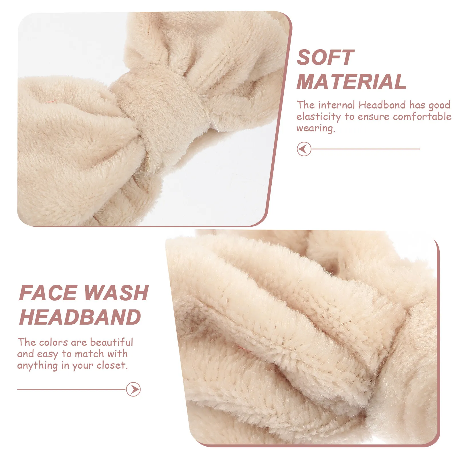 

6Pcs Face Wash Headbands Elastic Coral Fleece Makeup Headbands for Women Girls Spa Skincare Hair Bands Face Wash Headband