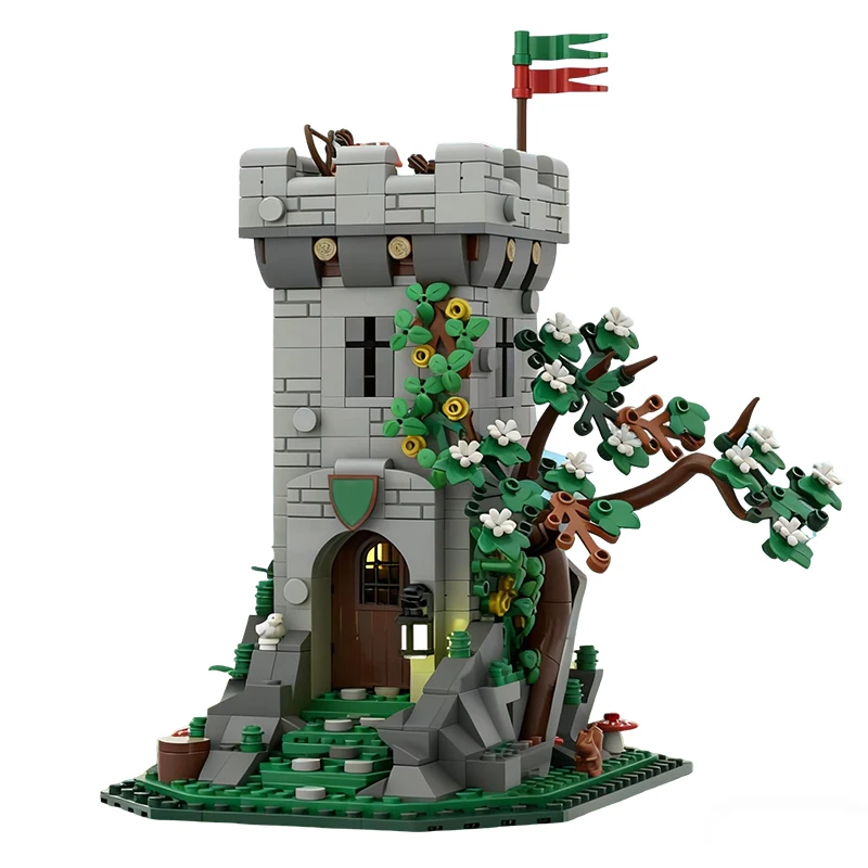 

704PCS MOC Medieval Castle Building Block Model Forestmen Watch Tower Technical Brick DIY Assembly SetToy For Child Holiday Gift