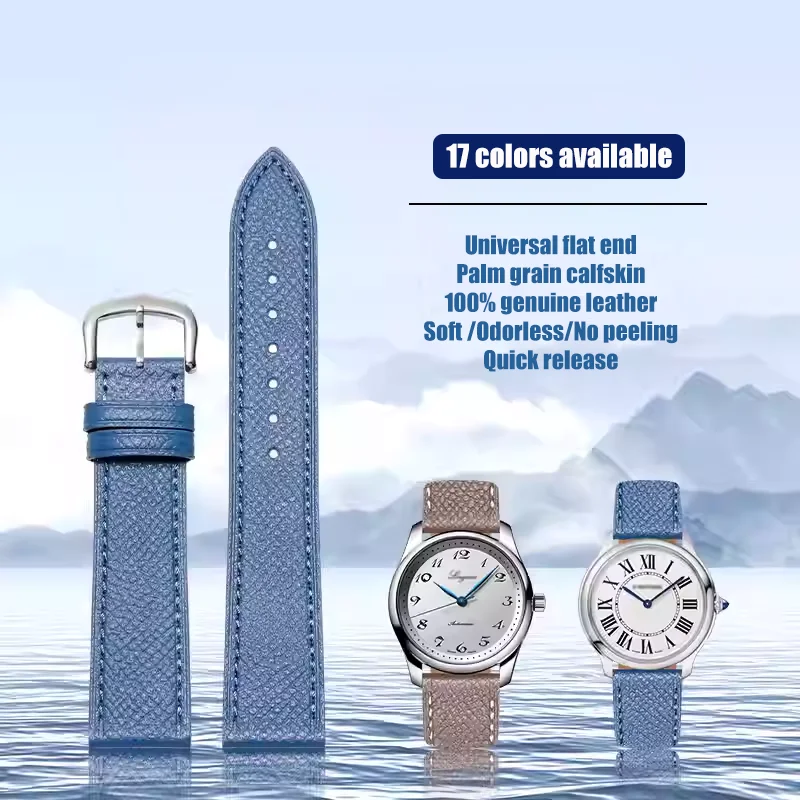 Primera capa de piel de vaca, correa de reloj de cuero genuino, correa de reloj universal de liberación rápida para Omega Casio Longines IWC Hermes