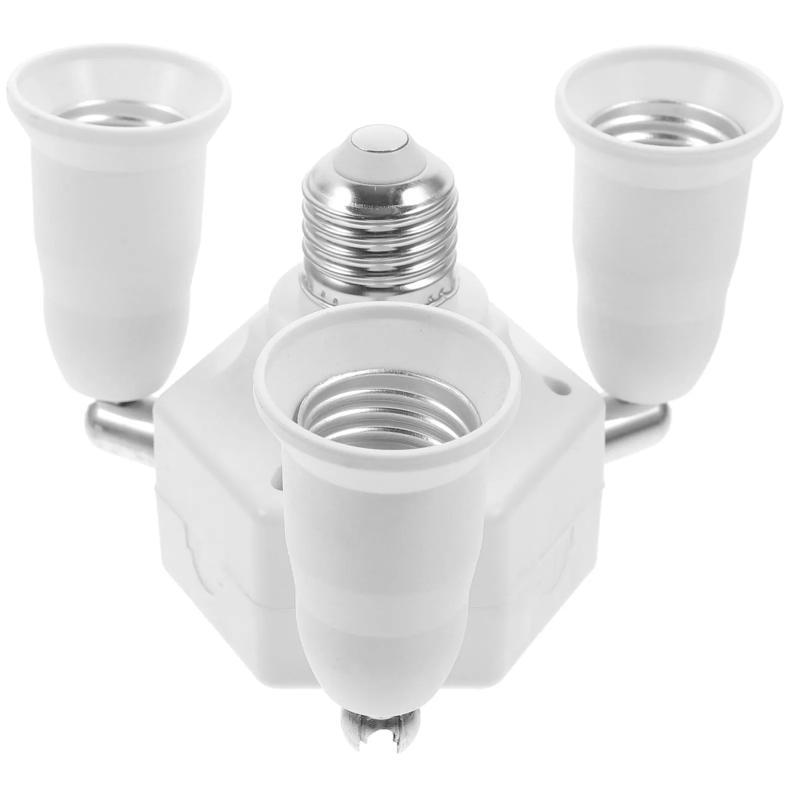 3-in-1 Light Socket Splitter E27 E40 Socket Adapter for LED Bulbs Sturdy Plastic Construction Easy Screw-in Installation Wide
