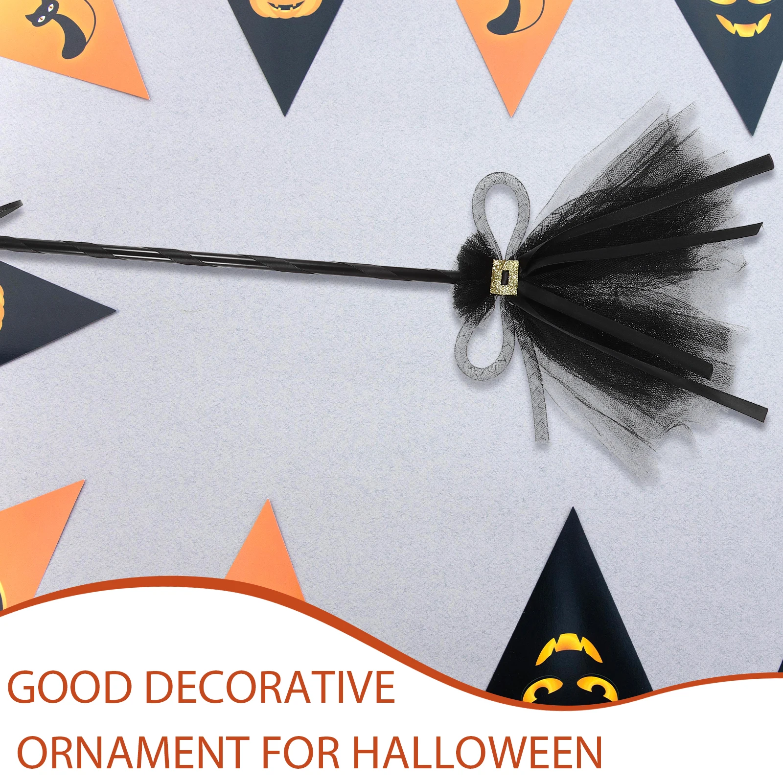 

Halloween Witches Cosplay Prop Wicked Witch Broom Costume Accessory Lightweight Comfortable Grip For Party Decoration Home
