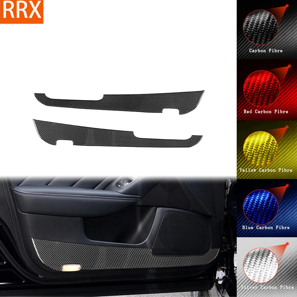 For Infiniti Q50 2014-2020 Real Carbon Fiber Sticker Front door anti-kick Panel Trim Cover Car inside decorative Accessories