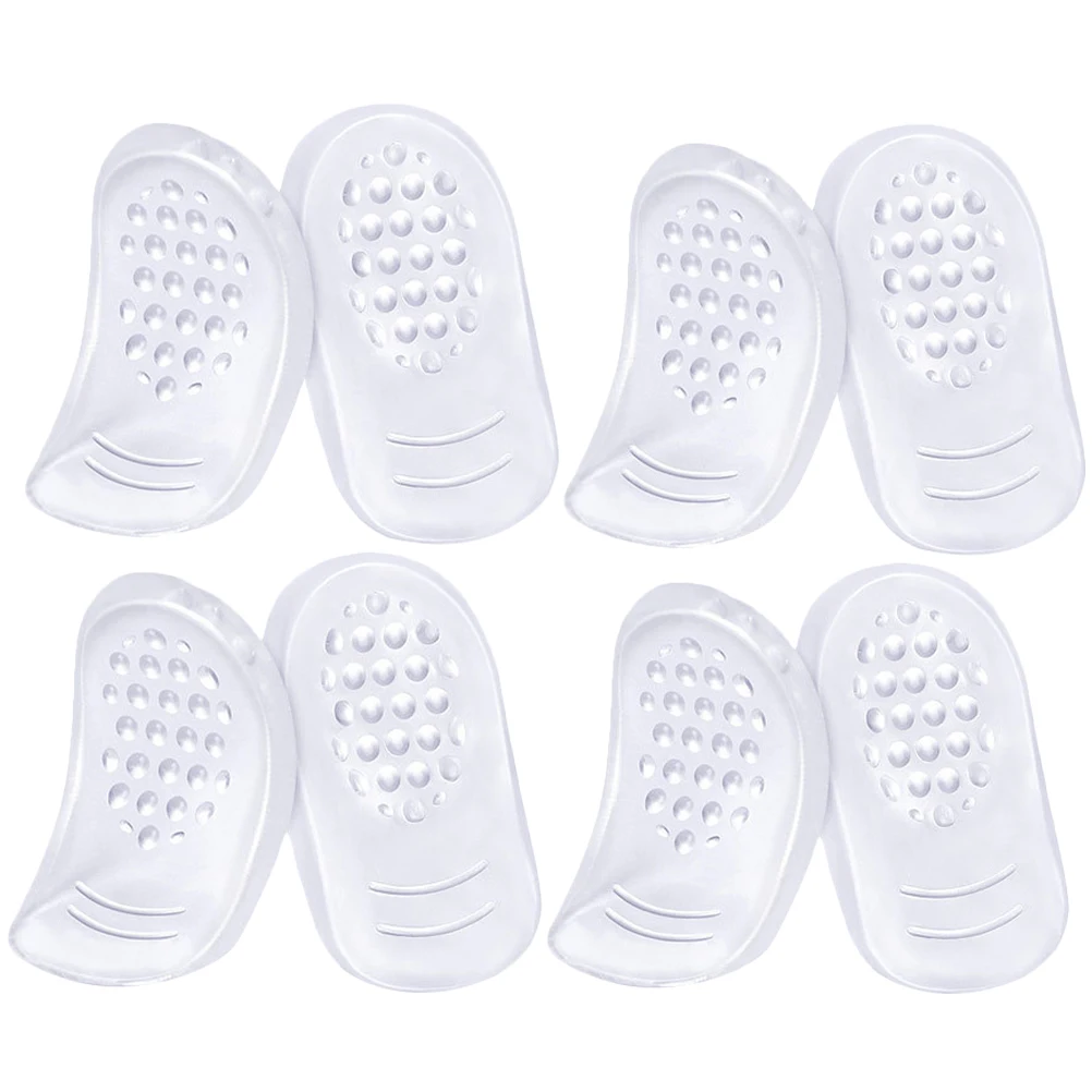 

4 Pairs Self adhesive Gel Heel Pads Transparent Sizes Shock Absorption Anti slip Half Code Foot Care Tool Heel Cushions