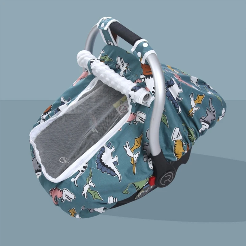 Baby Veiligheidshoes Kinderwagen Zonnescherm Cover Met Cartoon Print Baby Auto Carrycottes Ademende Winddichte Hoes