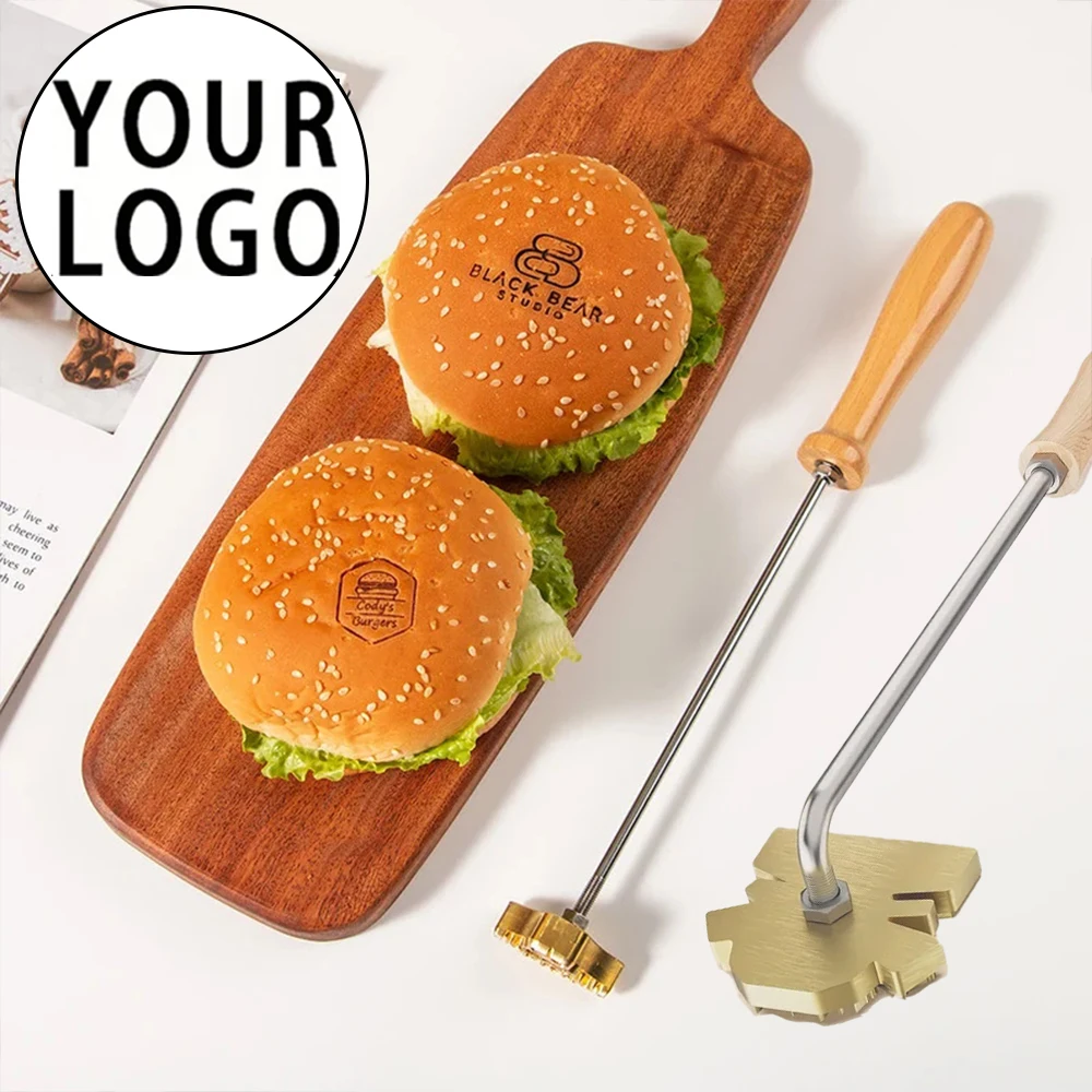 Custom LOGO Branding Iron Stamp With Leather Wood Cake Private Customized Brass Branding Iron Seals Wedding Party Company DIY