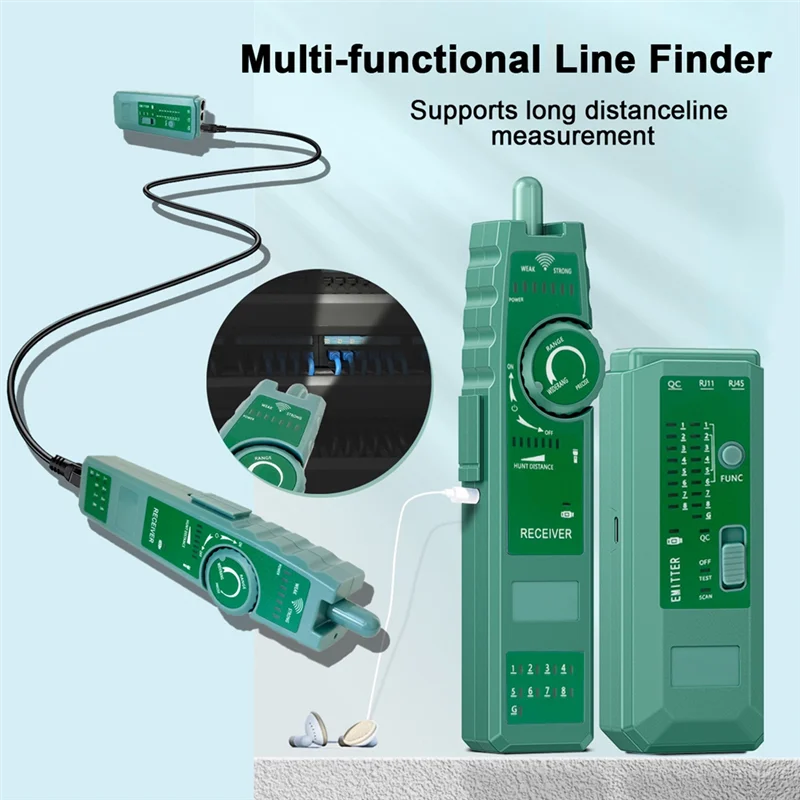 ABSY High Precision RJ45 RJ11 Cable Tracker Wire Tester Ethernet LAN Line Finder Network Cable Detector
