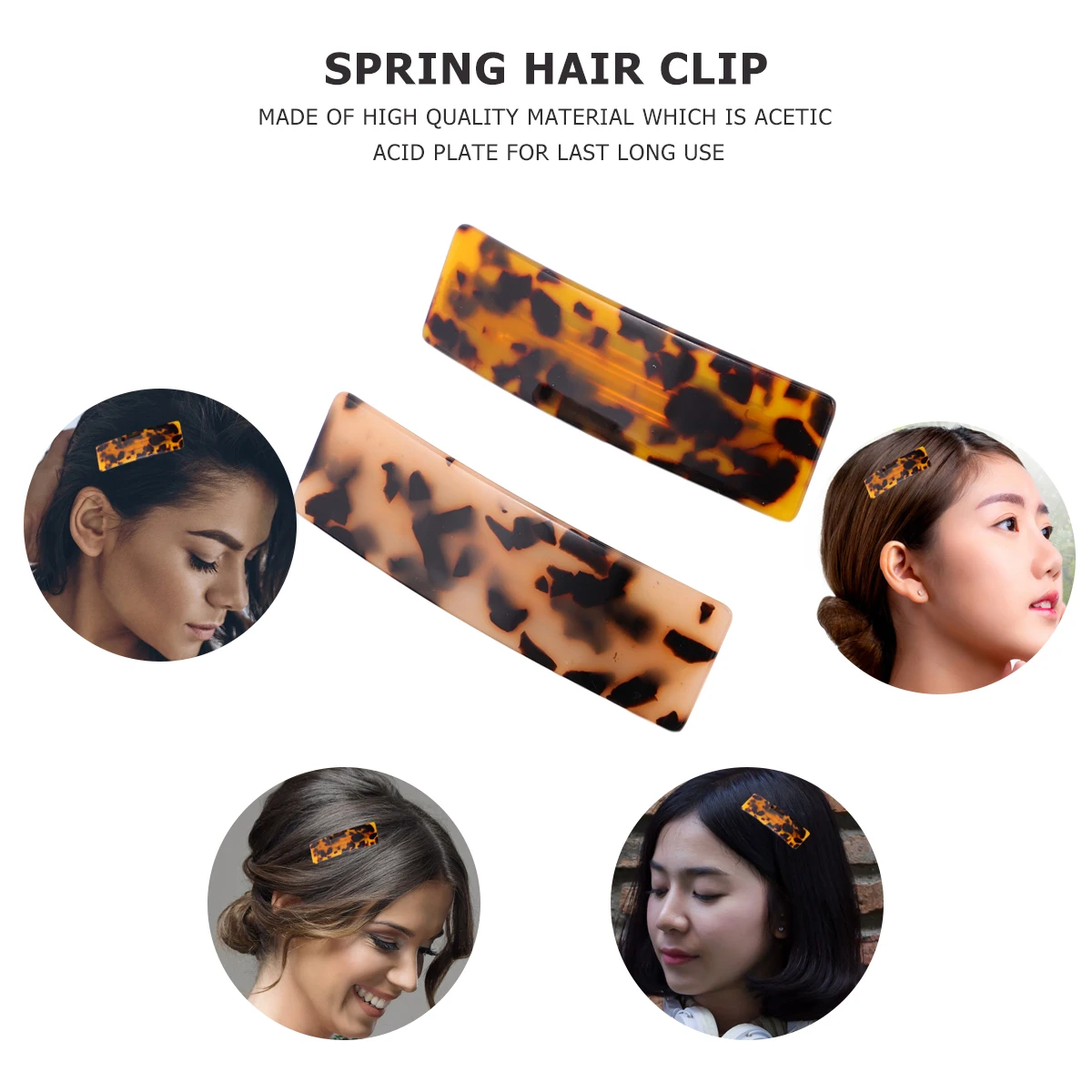 

2pcs Women Hair Clips Pigtail Spring Clips Fashionable Hair Holders Large Chic Barrette Vintage Metal Spring Clip Durable