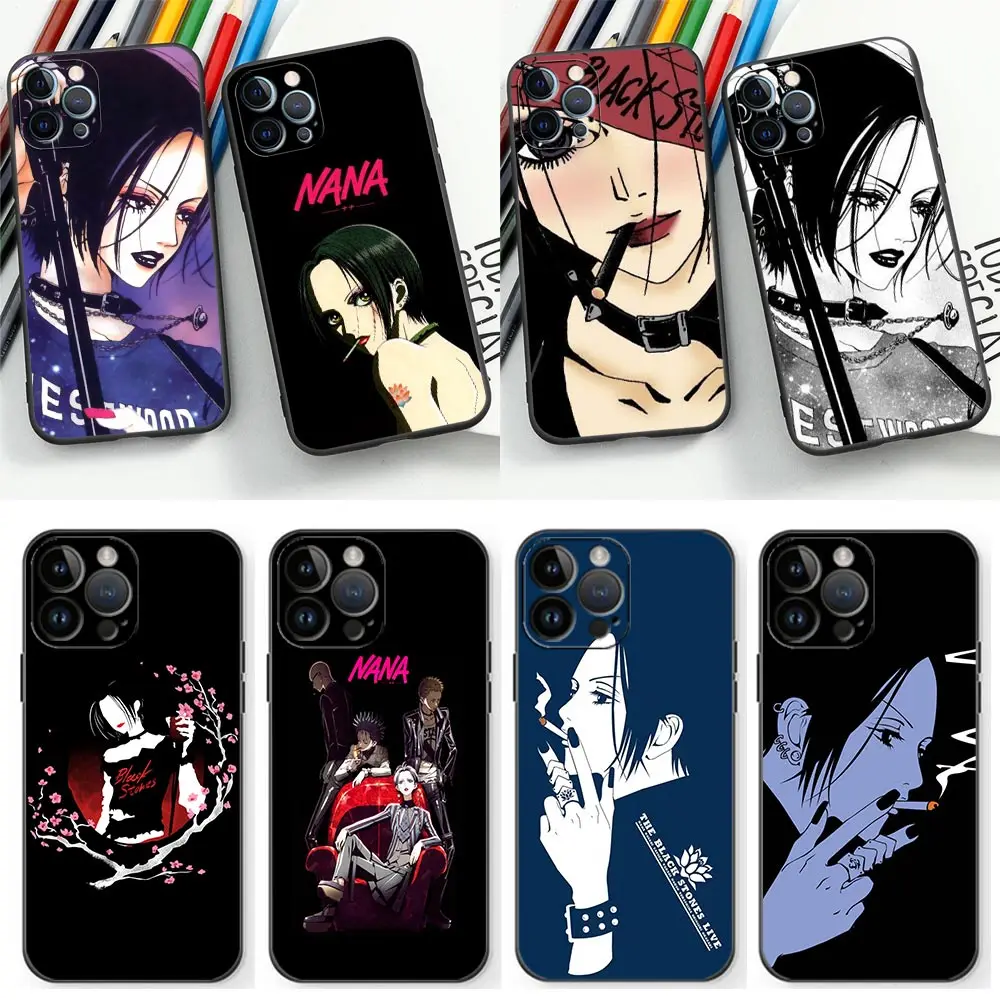 Nana Osaki on Purple Tie Dye Phone Case For iPhone Apple 15 14 13 12 11 Pro XS Max Mini X SE 8 7 Plus TPU Case Shell Funda Coque