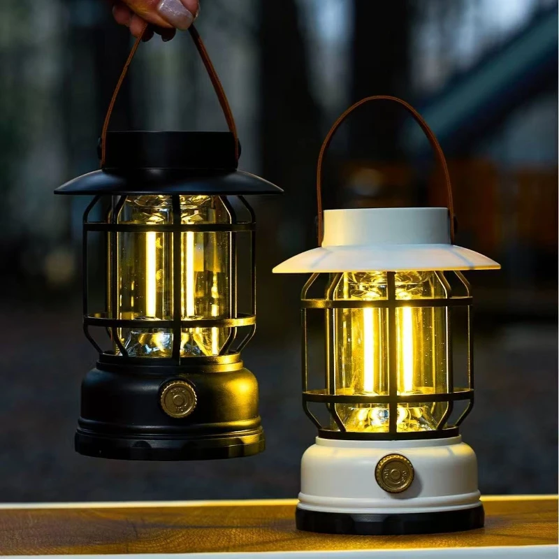 

Rechargeable Camping Lights Outdoor Retro Light Waterproof Adjustable Long Battery Life Lantern with Type C Fast Charging