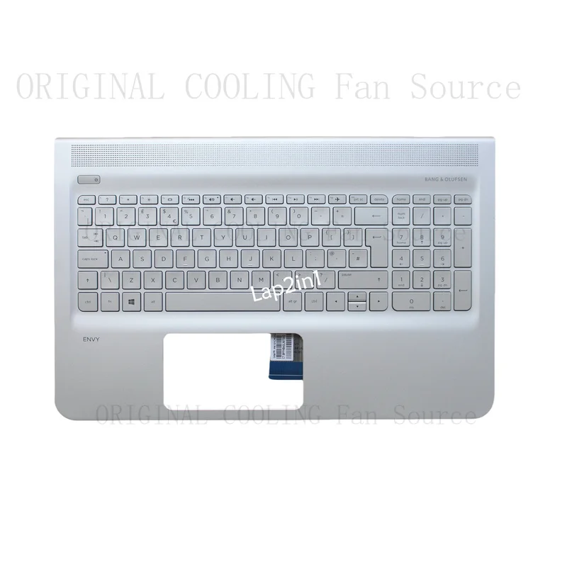 R+  New FOR HP Envy 15-AH 15-AE M6-AE Silver Palmrest Cover Case UK Backlit Keyboard