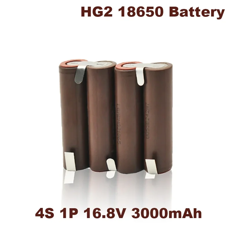 Original 18650 HG2 3000mAh 6000mAh 3S 4S 5S 6S 8S 7.4V 12.6V 14.8V 18V 25.2V 29.6V for screwdriver battery welding battery pack